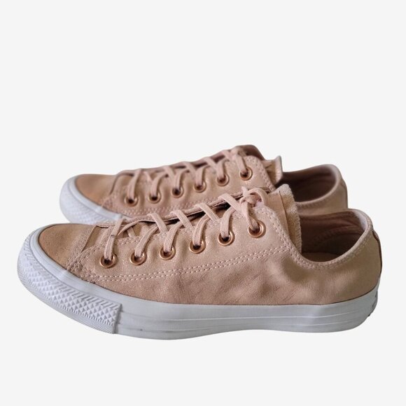 Converse All Star Women's Pink Shimmer/Rose Gold Canvas Low Top Lace-Up SZ 7 - Picture 5 of 10